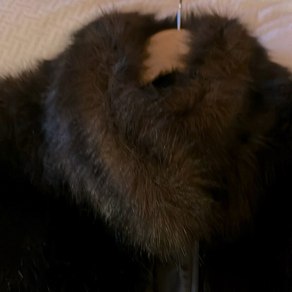 Like New Rachel Zoe real leather faux fur trim coat - Picture 9 of 10